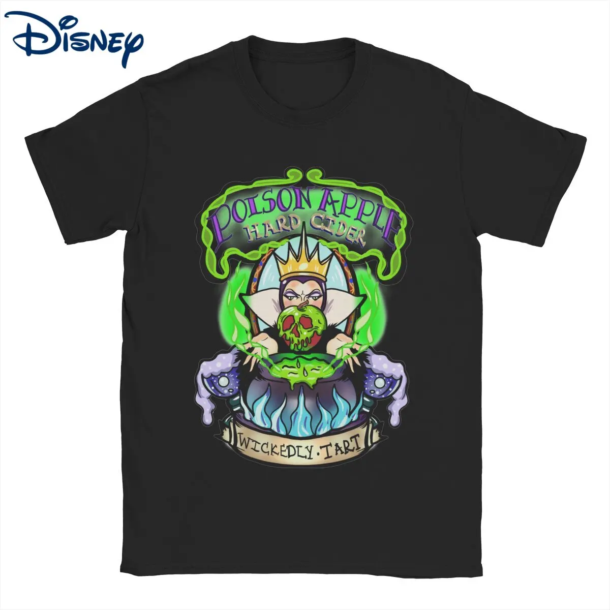 Disney Tee Shirt Poison Apple Hard Cider Snow White Witch  Men's T Shirt Round Neck T-Shirt Pure Cotton Summer Clothes