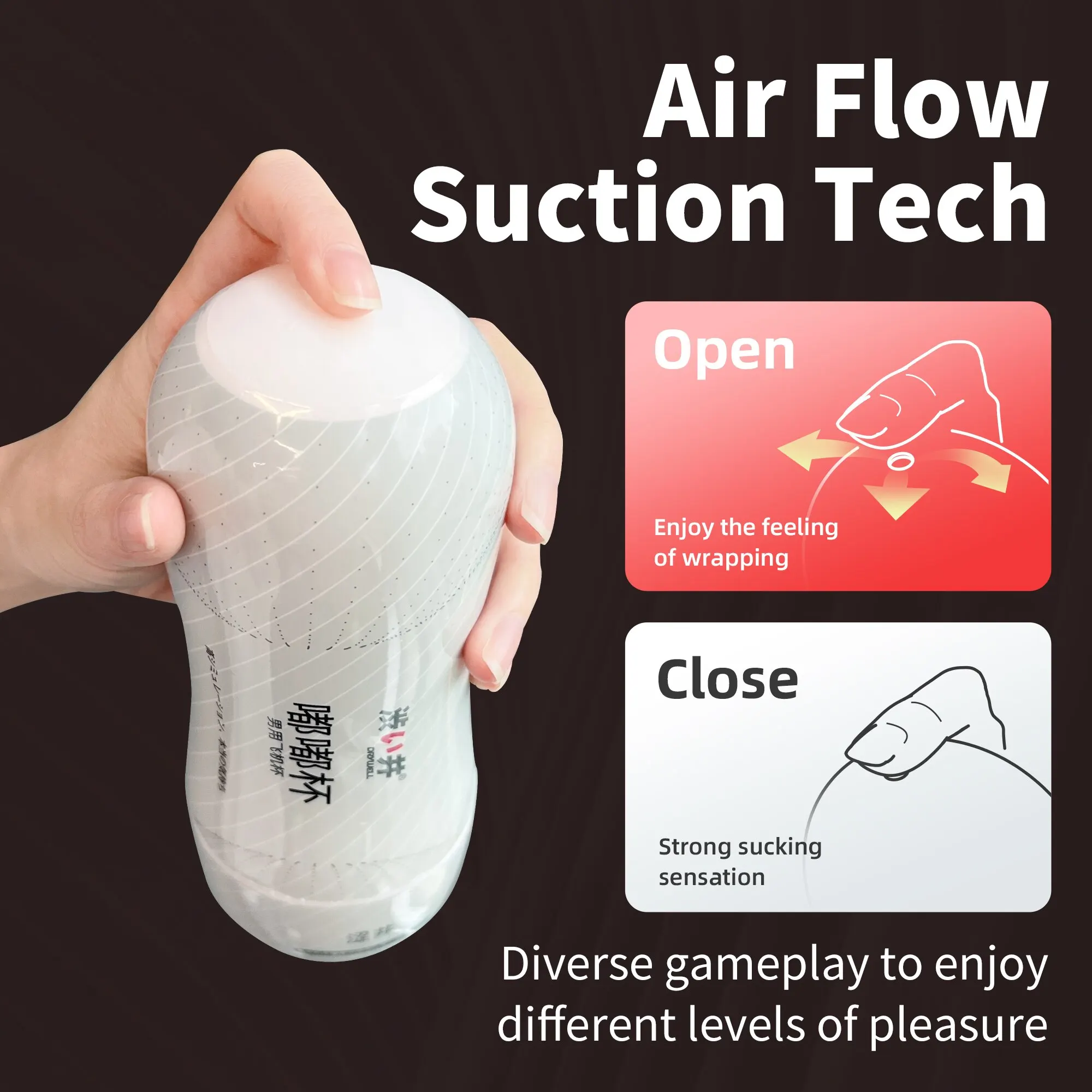 DRY WELL Male Masturbation Vagina Masturbator Cup Sexy Pocket Pussy Airflow Suction Control Masturbator for Adult Glans Trainer