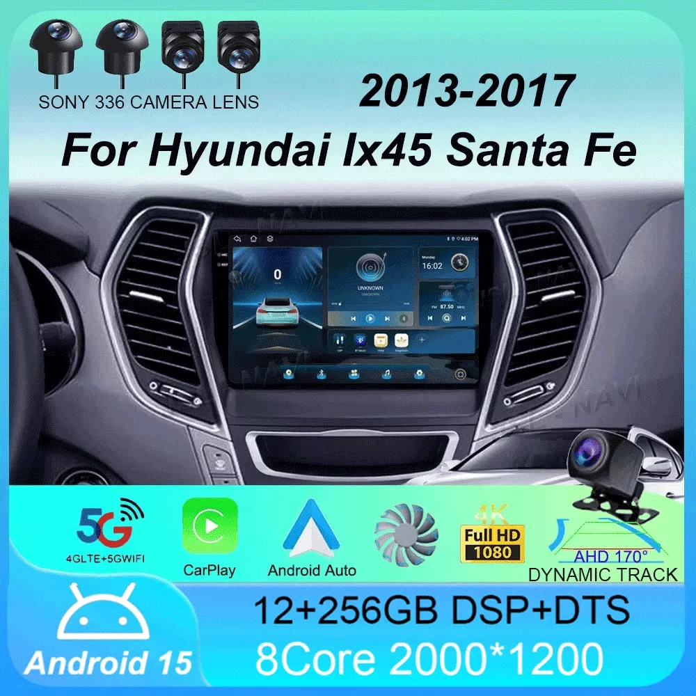

Android 15 For Hyundai Ix45 Santa Fe 2013 2014 2015 2016 2017 Car Radio GPS Carplay Multimedia Player Navigation Stereo Auto DSP