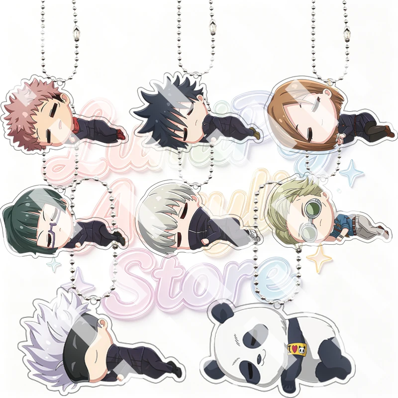Anime Itadori Yuji Kugisaki Nobara Nanami Kento Gojo Satoru Character Cartoon Q Version Pendant Acrylic Keychain Key Ring Gifts