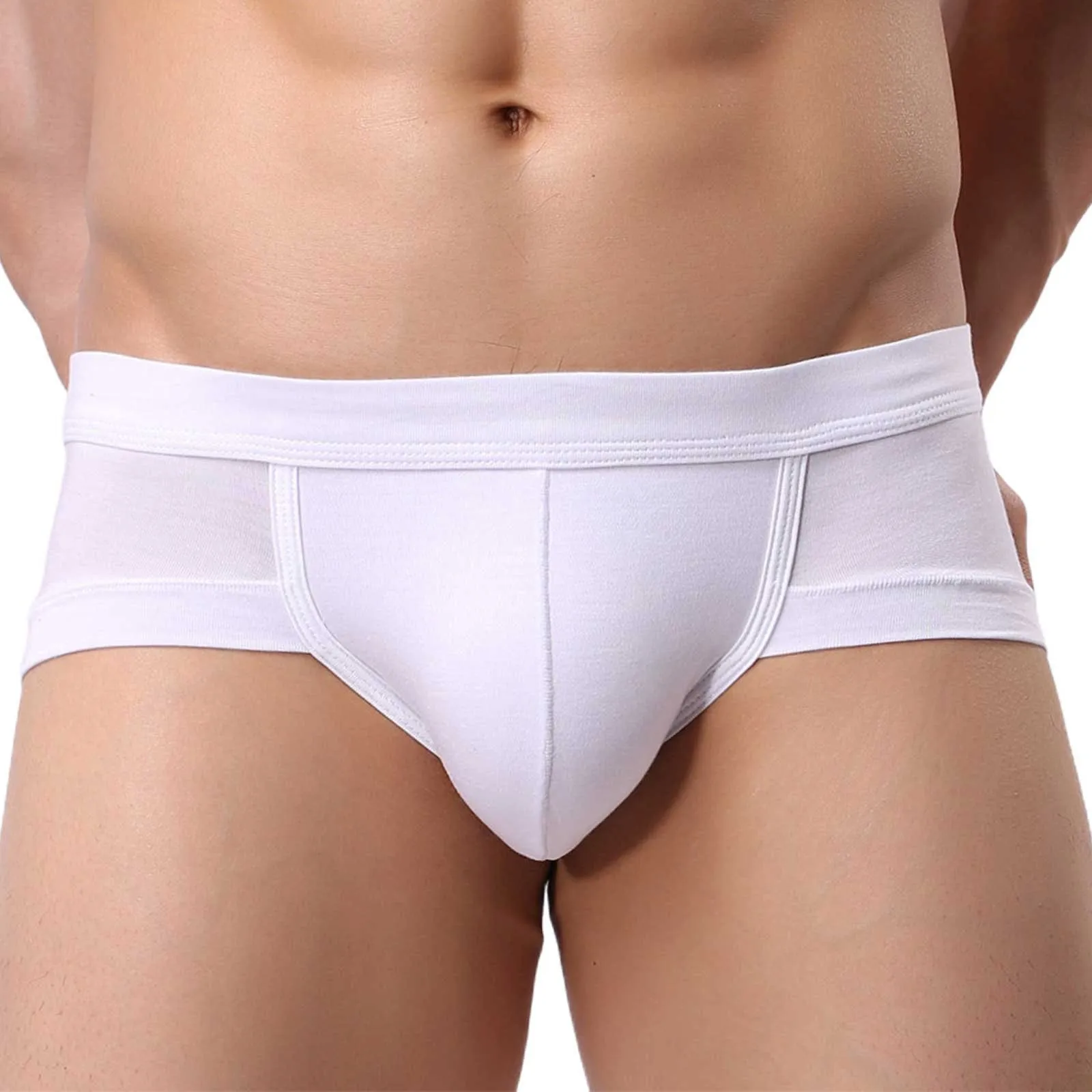 Men\'S Triangle Panties Men Solid Color Underwear U Shaped Low Waist Briefs Plus Size Male Underpants Fast Shipping мужские трусы