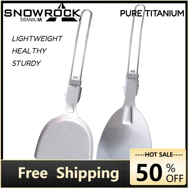 

Складная лопатка-шпатель SNOWROCK из чистого титана, складная ложка, снаряжение для кемпинга, аксессуары для приготовления пищи, оборудование для пикника