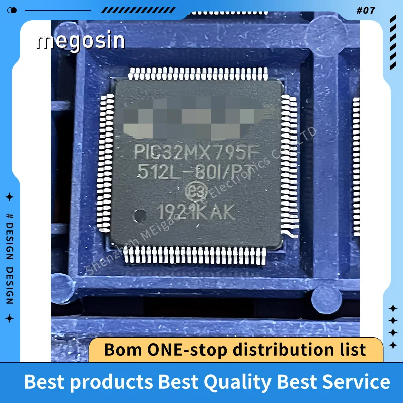 1pcs/lot PIC32MX795F512L-80I/PT PIC32MX795F 512L-80I/PT TQFP-100 32-bit flash memory microcontroller chip