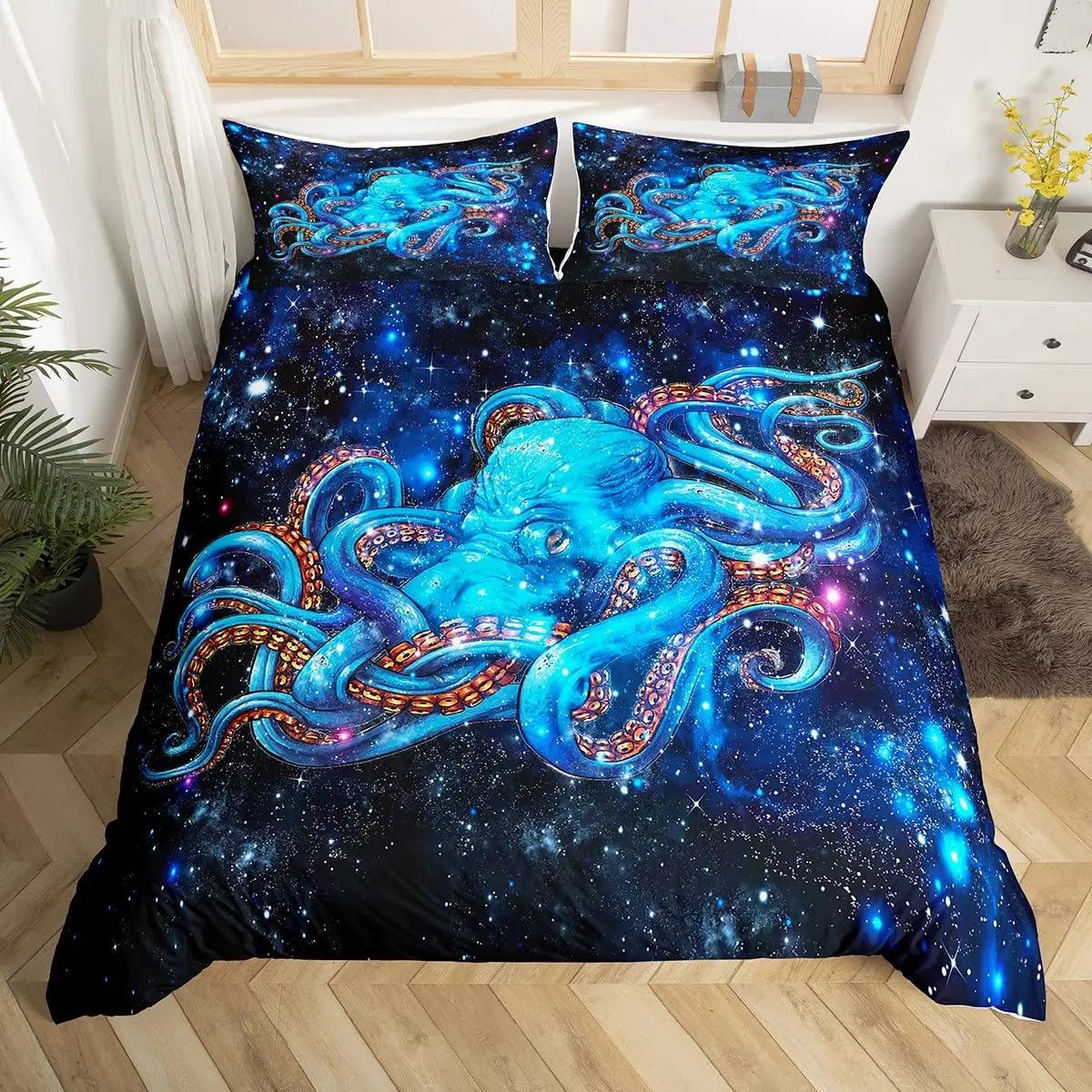 Octopus Duvet Cover Twin Queen King Size Tentacles Bedding Set Sea Animal Underwater World Quilt Cover Gothic Comforter Cover