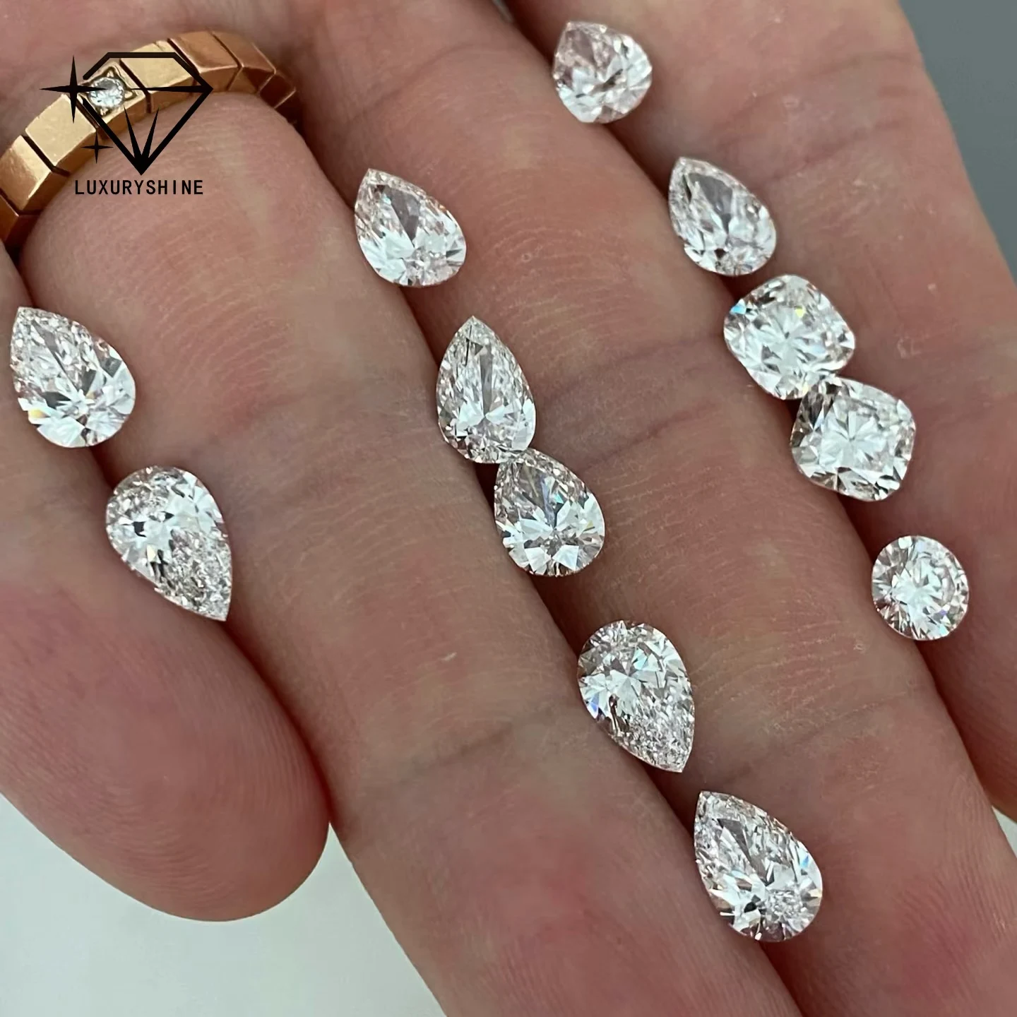 

LuxuryShine VVS2-VS1 1-5CT Lab Grown Diamond Loose Diamonds Heart/Princess/Oval/Round/Cushion/Pear/Asscher custom Jewelry