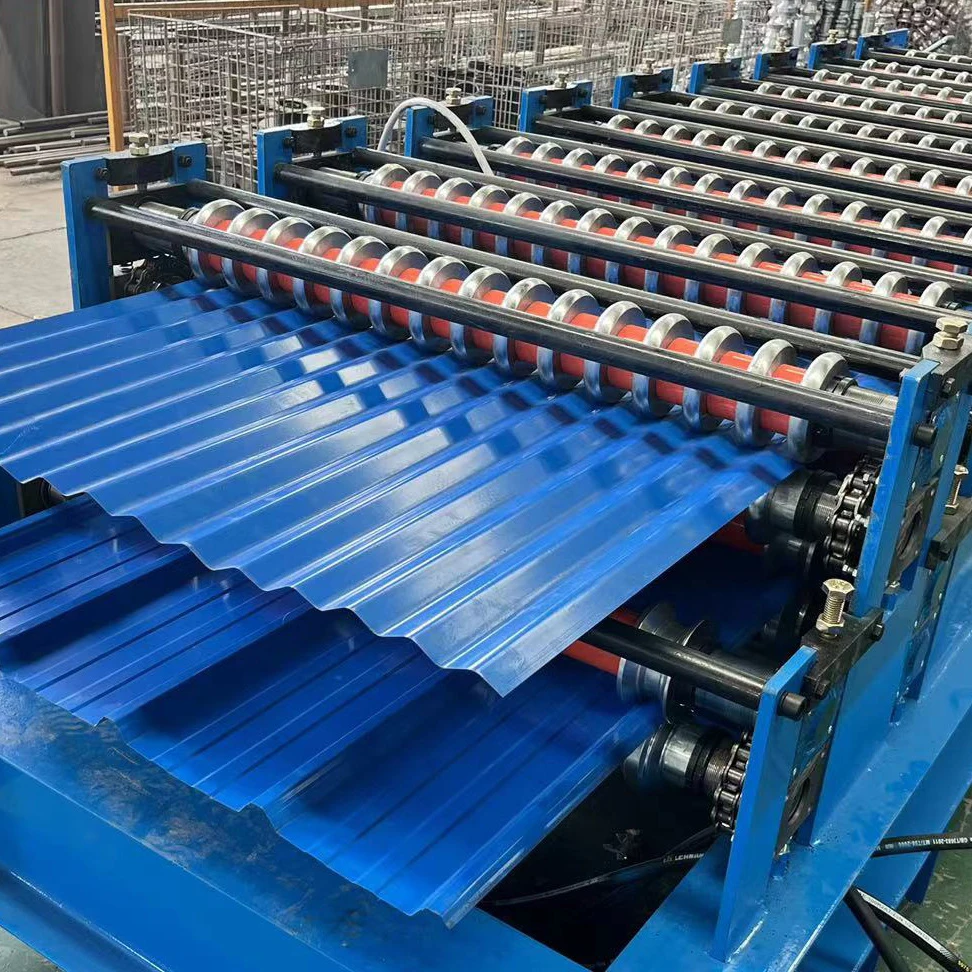 Top quality Roofing Sheet Color Steel Tile Making Corrugated 7.2L Iron Glazed Metal Roof Wall Panel Roll Forming Machine