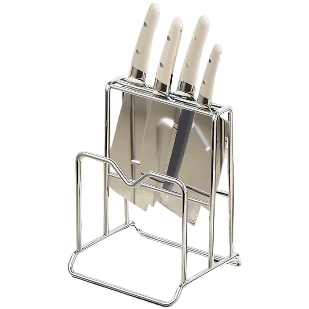 Foldable Stainless Steel Cutlery Holder And Chopping Board Storage Rack For Kitchen Countertop Kitchen Organizer