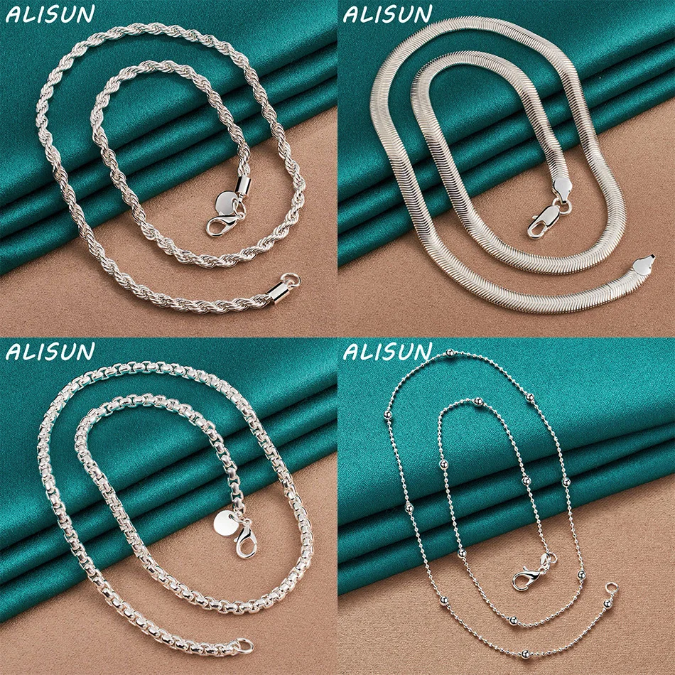 

ALISUN 925 Sterling Silver 40-60cm Design Necklace For Women Men Charm Trend Birthday Gifts Fashion Party Fine Jewelry