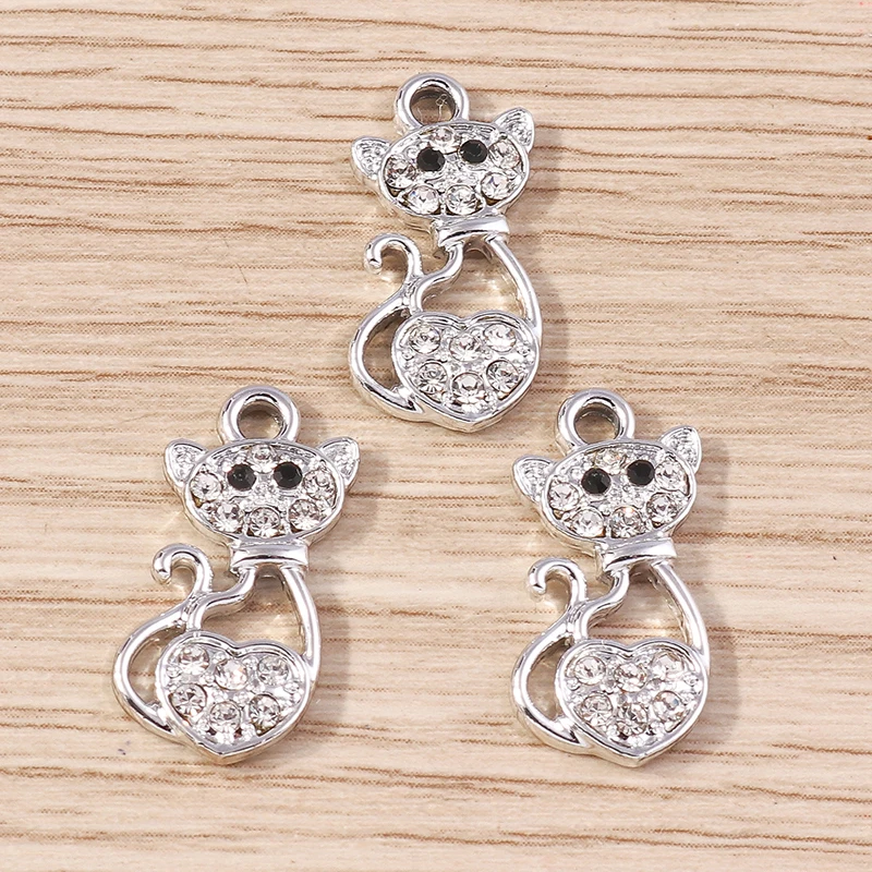 Tusember 10 Stück 17*21mm Niedliche Kristall-Häschen-Anhänger für DIY Handgemachten Schmuck, Armband-, Halsketten- und Ohrring-Zubehör – Detail 8