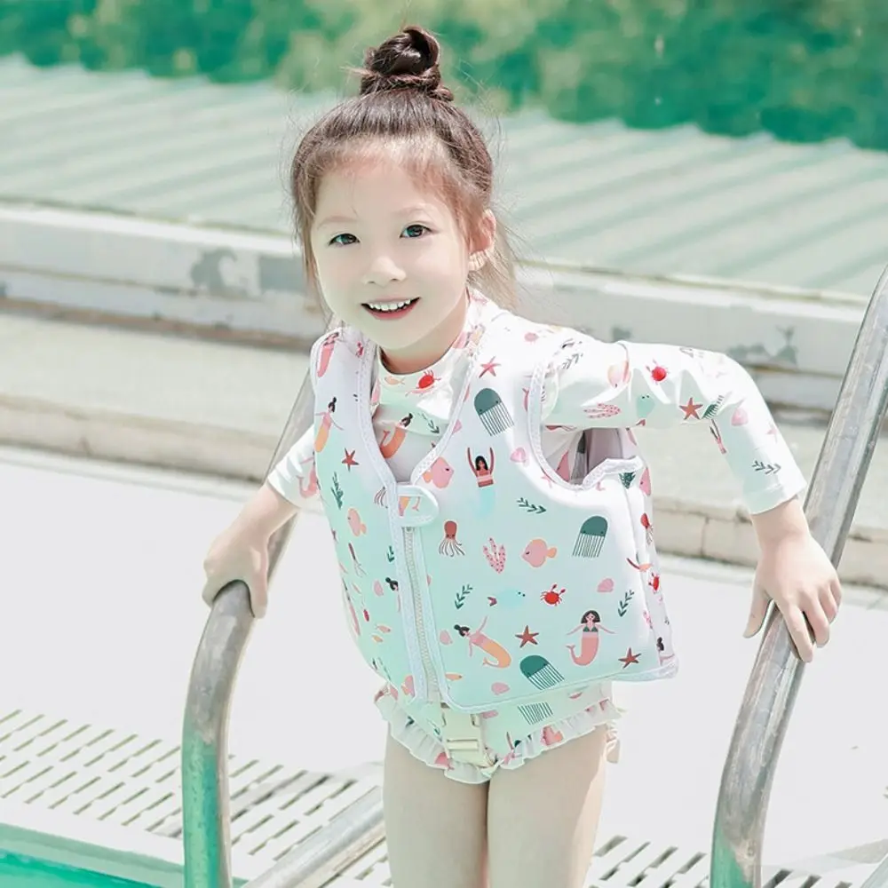 

Not Falling Off Child Buoyancy Vest Anti Rollover Stable Baby Swimming Jackets Cartoon Adjustable Inflation-Free Swimming Vest