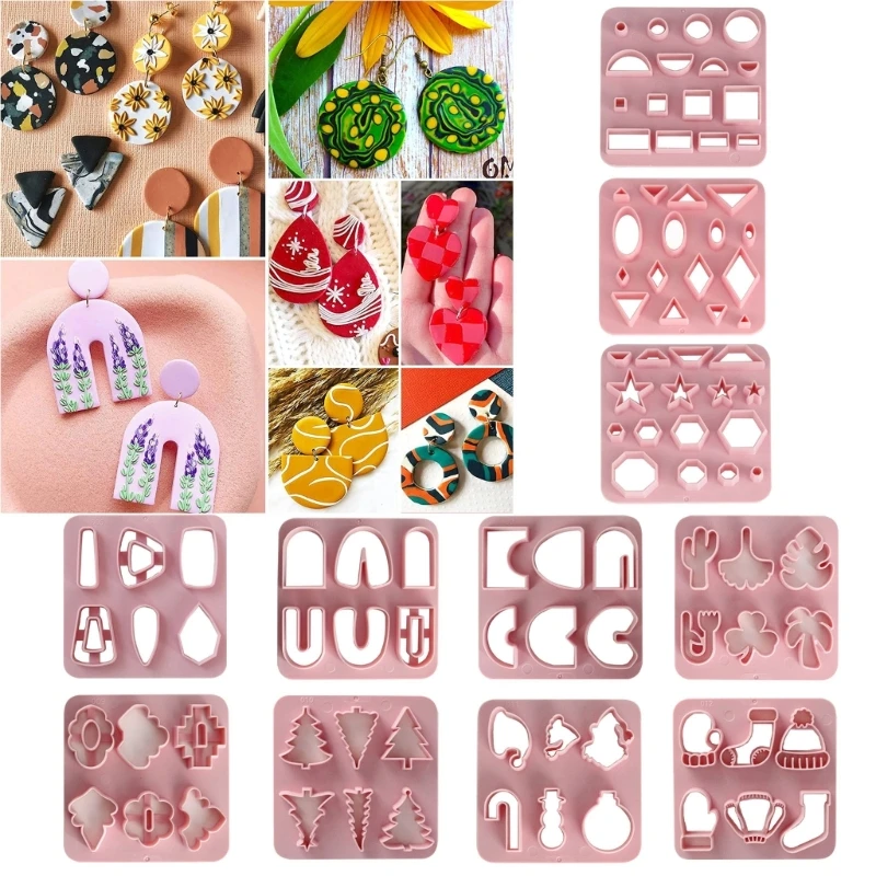 Polymer Cutters DIY Manufacturing Plastic Earrings Clay Cutters Soft Ceramics Mold Adorable Mini Jewelry Clay Cutters