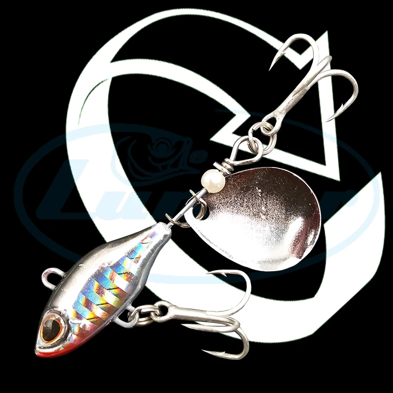 Lunker VIB 7g 10g 14g Rotation Rotating Spinning Spoon Blade Fishing Lure Hard Bait Hook Bass Trout