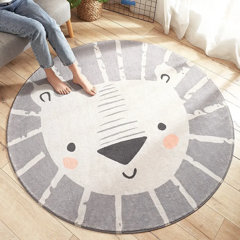 Animal Alphanumeric Game Learn For Baby Kids Play Round Carpet In The Children's Room High Quality Children Flannel Carpet Rug