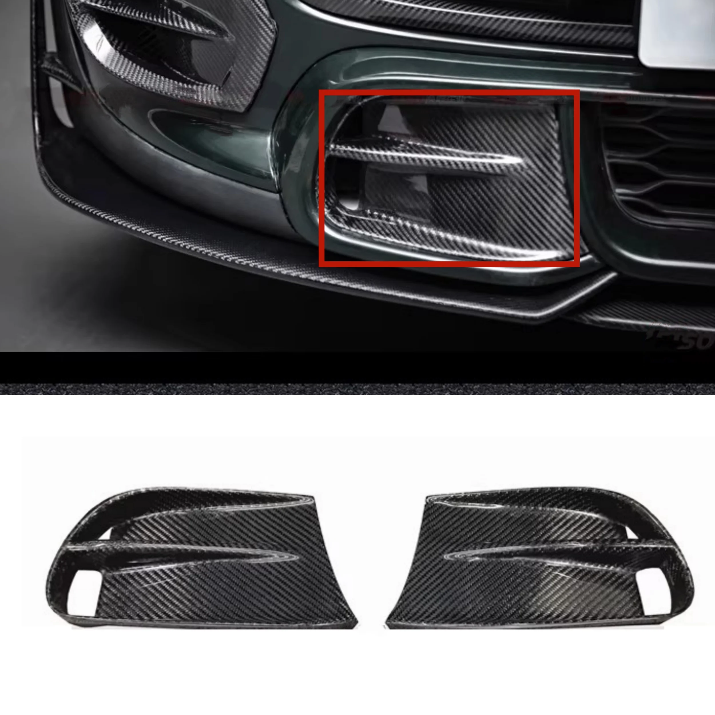 Caron fiber Front fog lamp frame for BMW Mini JCW F56 modified Front bumper cover Grille Radiator Car Accessories