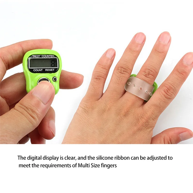 EDT-LCD électronique doigt main anneau tricot rangée compteur podomètre numérique main compteur couleur aléatoire