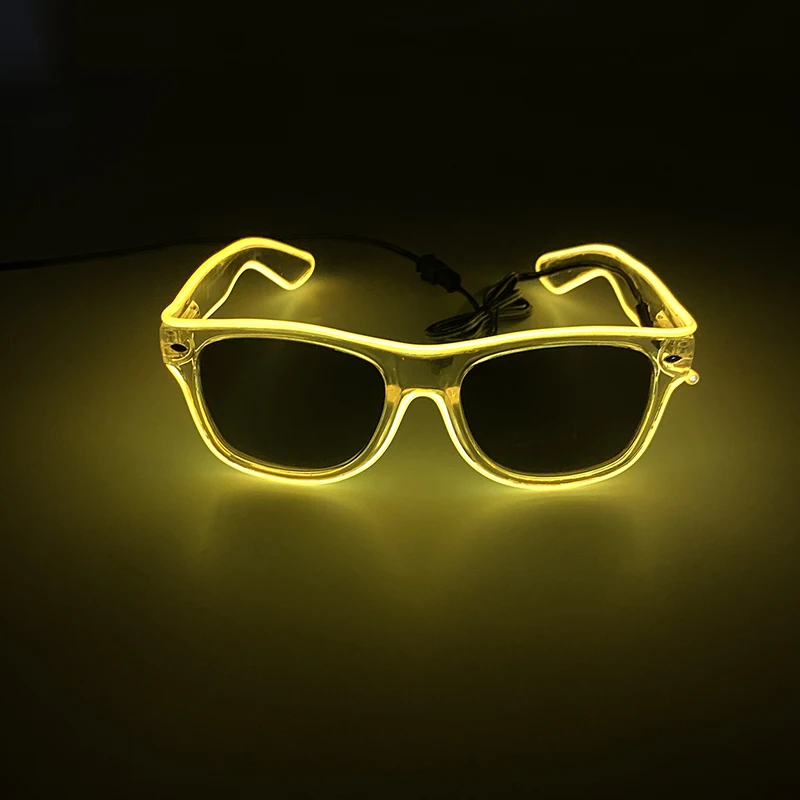 LED Neon leuchtende Brille leuchten Rave Kostüm Party Dekor DJ Club Brillen Leistung Requisiten ändern Farbe Ball Brillen – Detail 15