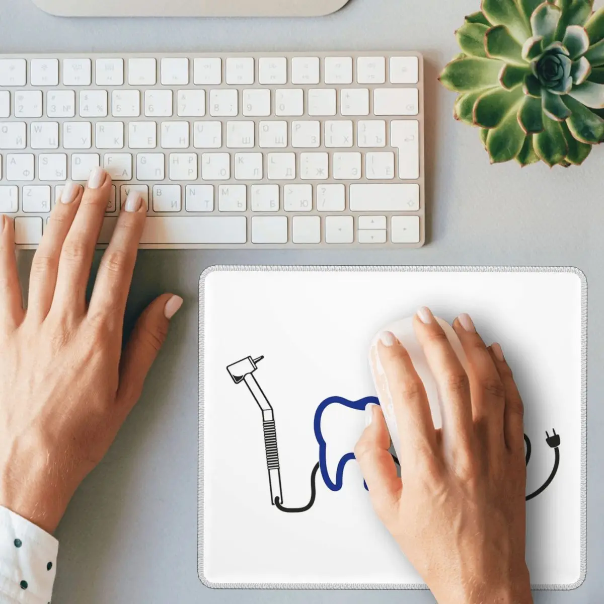 Dentist Dental Teeth Tooth Doctor Funny Gift Mouse Pad Computer Keyboard Mouse Mat Gaming PC Laptop Desk Mat Office Table Mats