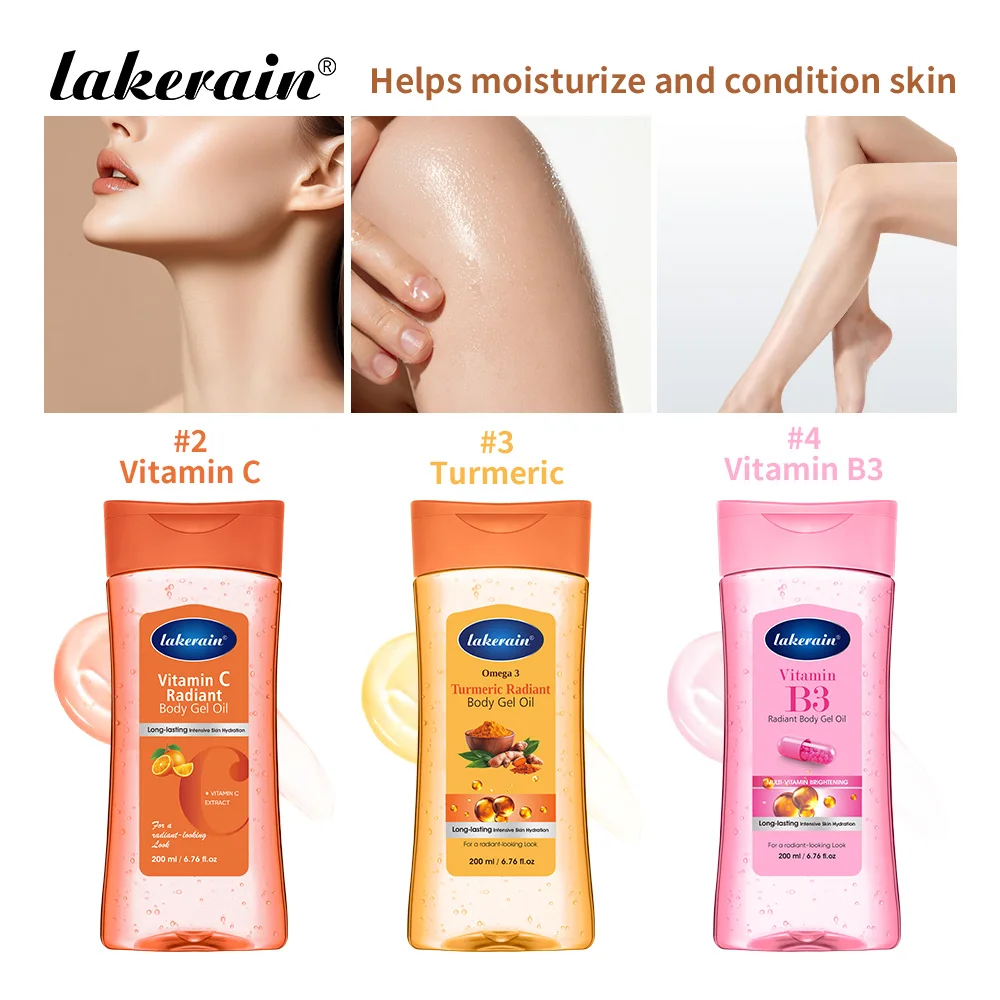 Aceite Corporal Radiante con Vitamina C y Cúrcuma, Suaviza la Piel Seca, Acabado Radiante, Aceite Corporal Nutritivo e Hidratante, Cuidado Corporal No Grasoso