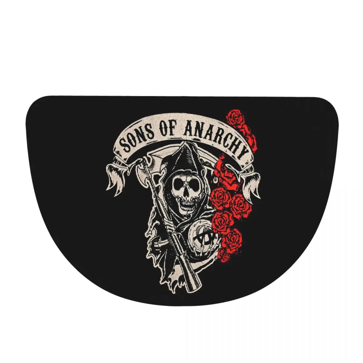 SOA Sons Of Anarchy Soft Flannel Half Round Doormat Non Slip Bathroom Mat Absorbent Floor Carpet for Laundry Room Bathroom