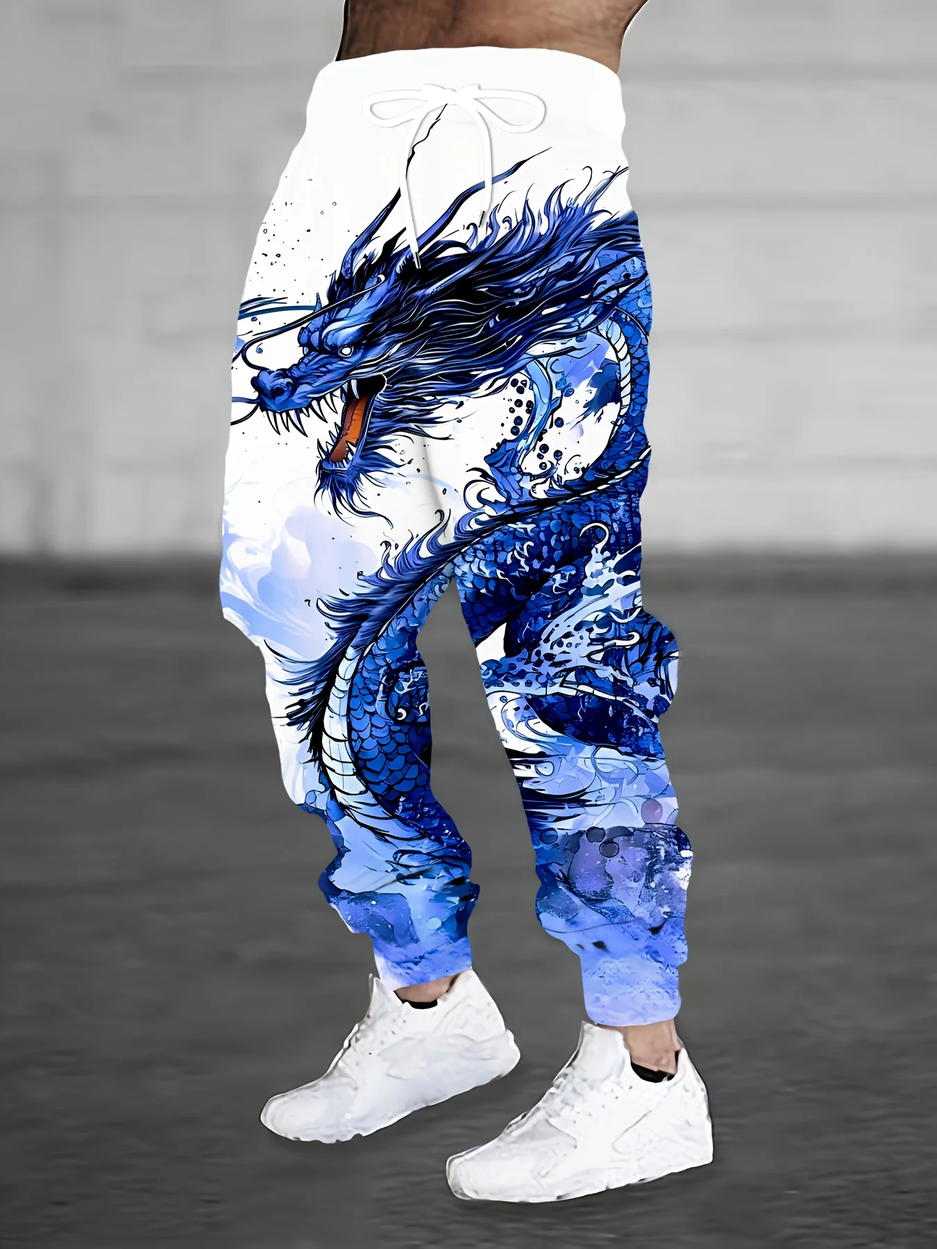 2026 Hot Selling Men's Fashion Summer Cool Dragon Pattern Running Pants Casual 3D Printed Polyester Sports Pants Large Size
