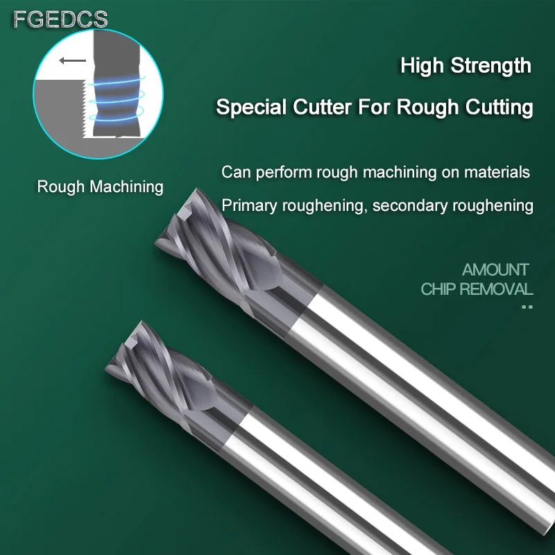 

4 Flute Tungsten Steel Short End Mill CNC Bits Coating Stub Length Cutter Roughing Machining for Cutting Tools 3 Flute Aluminum