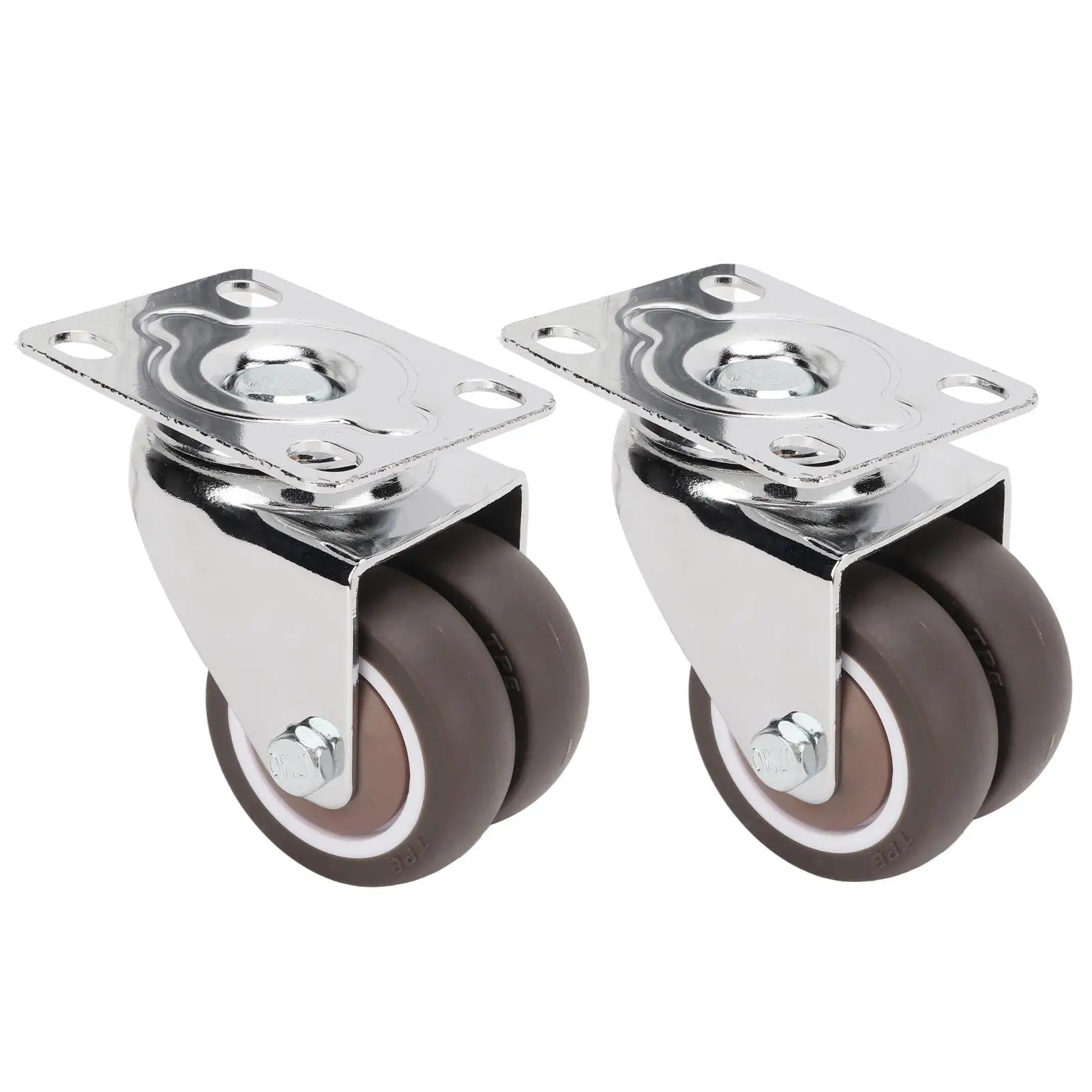 

2pcs Silent 360° Caster Wheels - Soft Rubber TPR Shock Absorbing Rolling Wheelset for wardrobes , No Brake