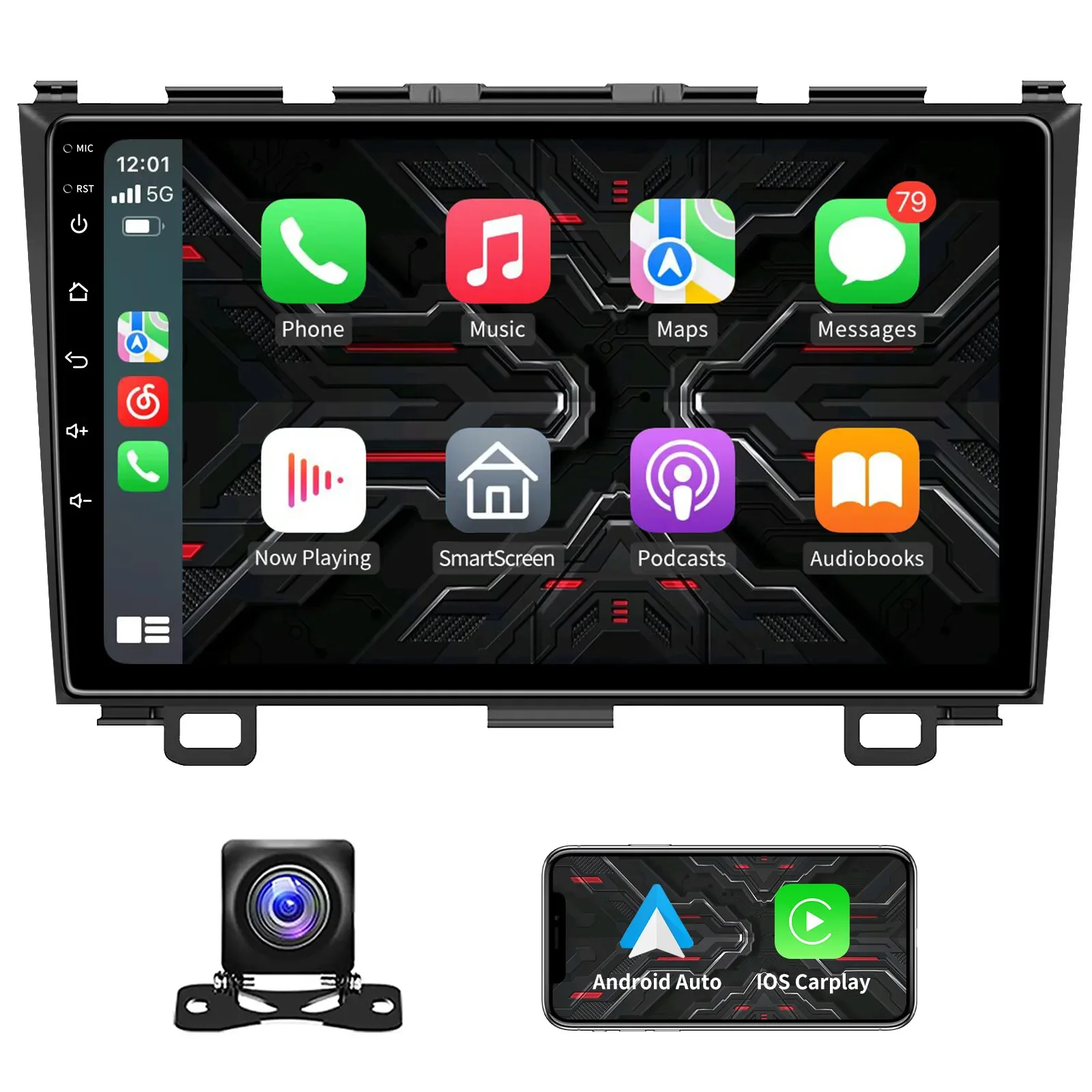 9inch 4G+64GB Car Stereo Radio GPS Navigation Compatible for CR-V 2007-2011 Android 13