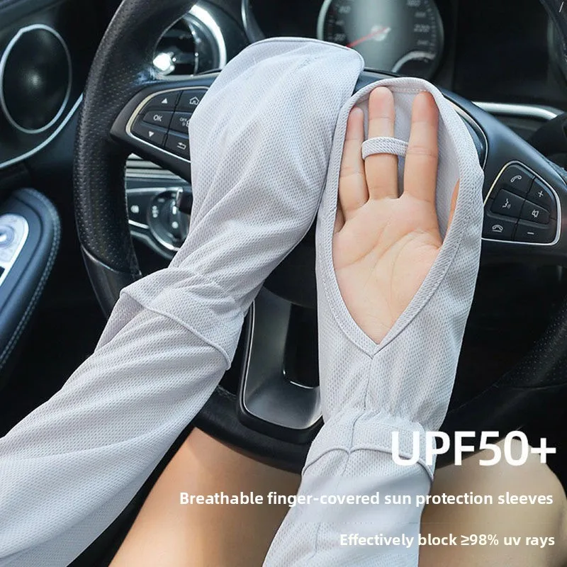 Loose Breathable Arm Large Size Ice Sleeve Gloves Women's Summer Driving Sun Protection Arm Sleeves Guard UV Outdoor Oversleeves