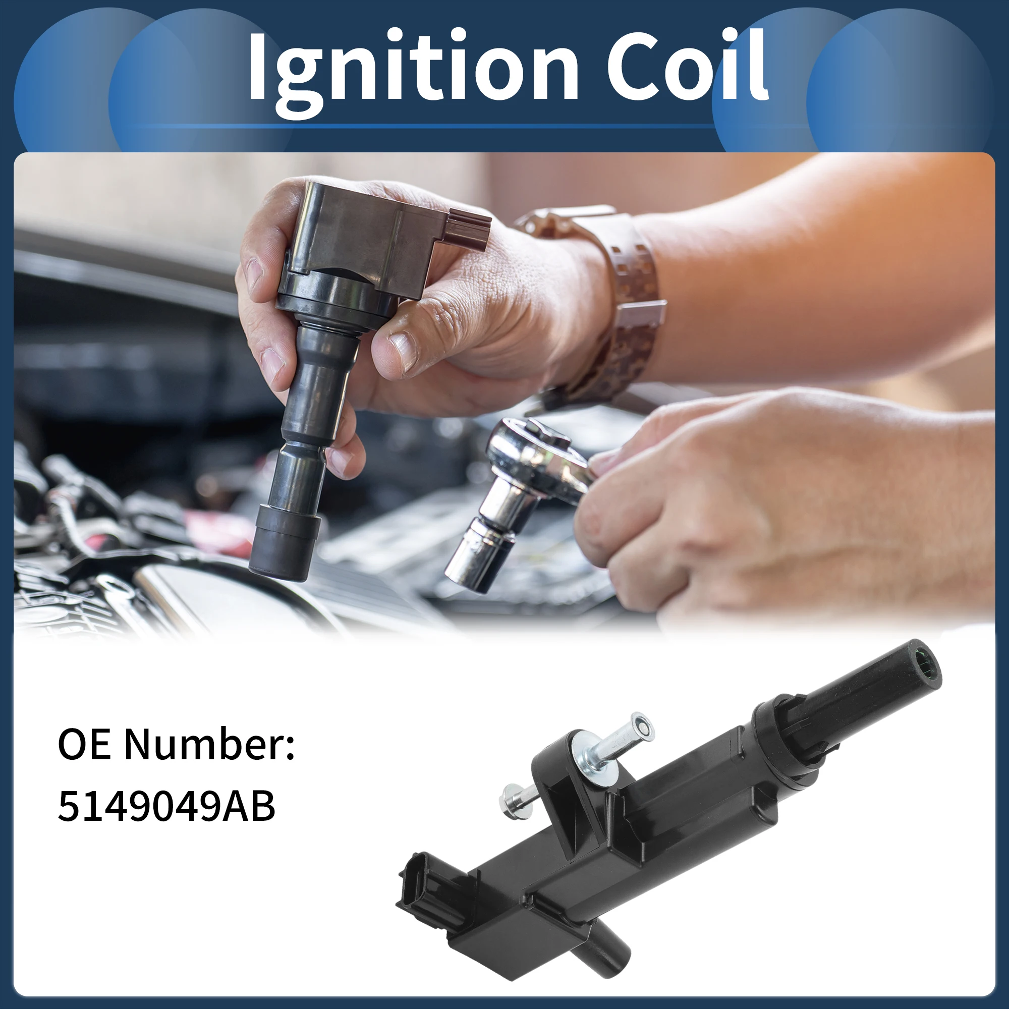 

UXCELL Ignition Coil Ignition Coil Pack No.5149049AB for Chrysler Aspen 4.7L V8 08-09