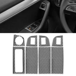 Car Window Lifting Switch Panel Trim Sticker Decorative Carbon Fiber For Skoda Octavia A7 2015-2020 Auto Accessories