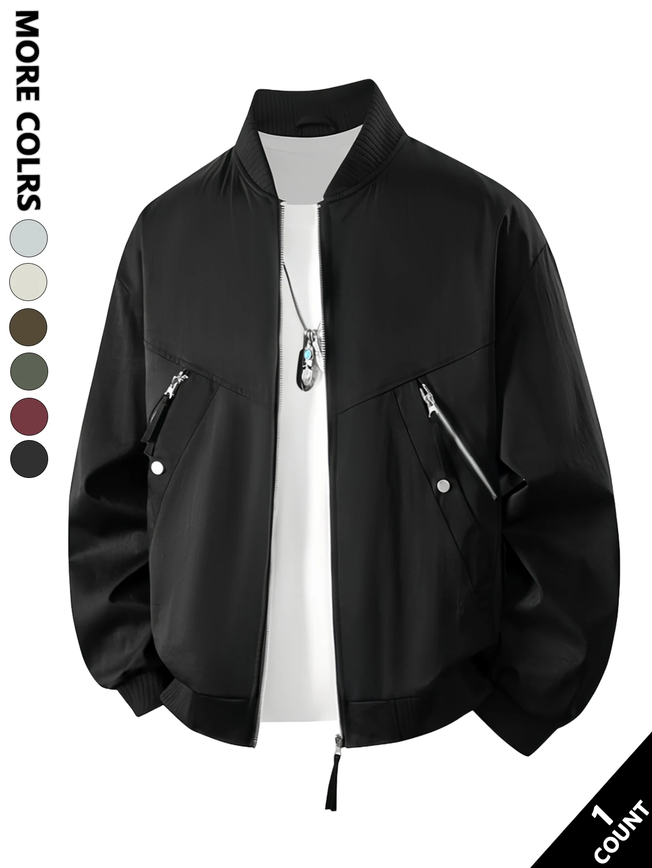 

Men's Retro Small Stand Collar Tops Classic Fit Never Goes Out of Style Soft Anti-Wrinkle Fabric Spring Autumn All-Match Slim Top