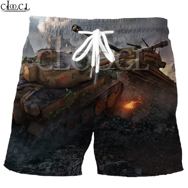 

CLOOCL Games World Of Tanks Мужские летние шорты с 3D принтом, Лидер продаж, корейский уличный стиль, классические дикие модные шорты в стиле Харадзюку