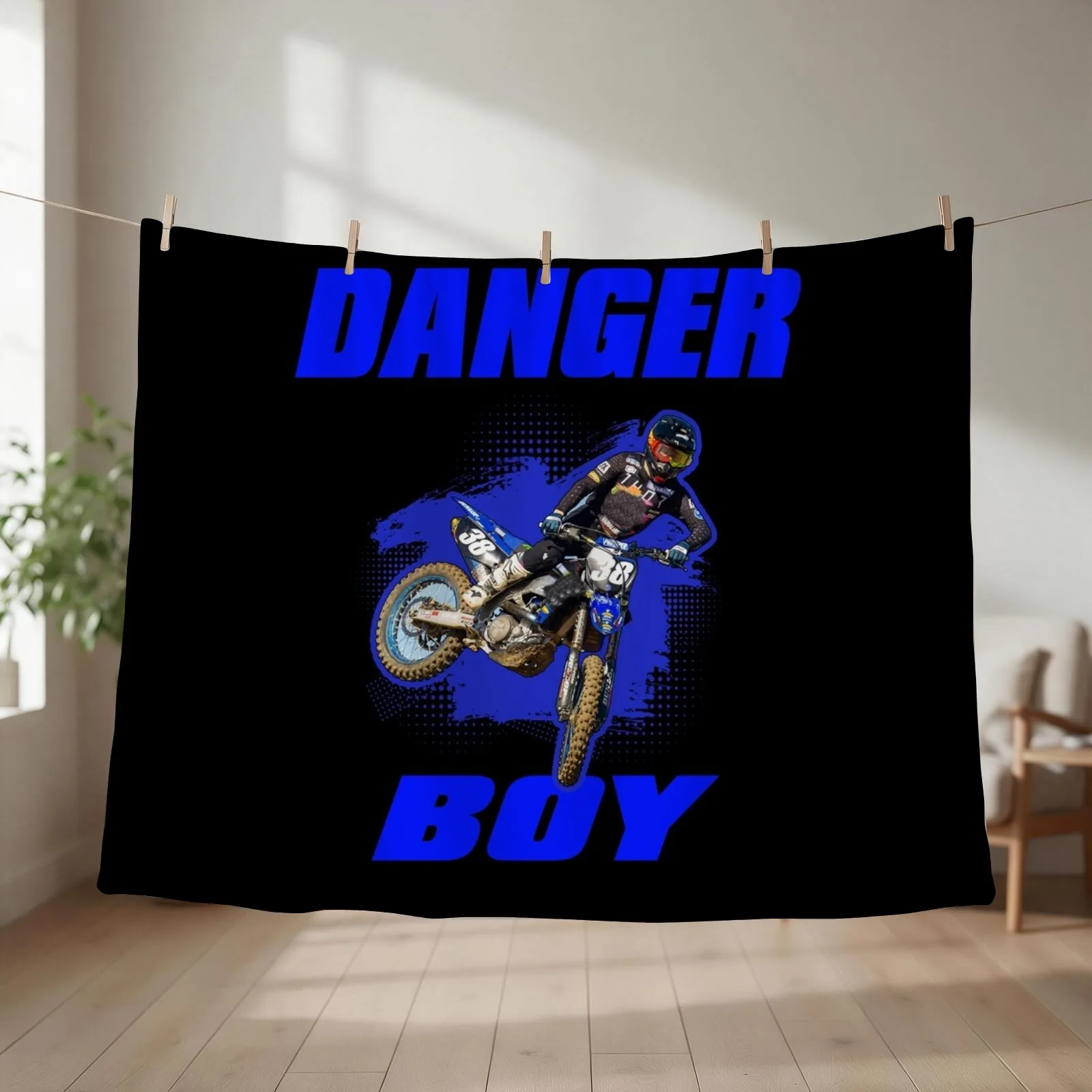 DANGERBOY 38 - Motocross and Supercross Fan art Throw Blanket couch cozy soft plush fuzzy picnic outdoor blanket