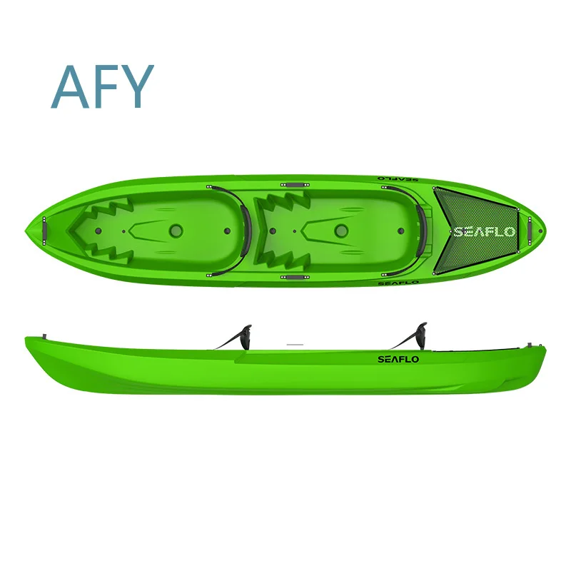 for BMA118 2 Person Sit on Top Kayak for Touring Fishing Recreation Inflatable Stable Double Kayak with Paddle Storage for
