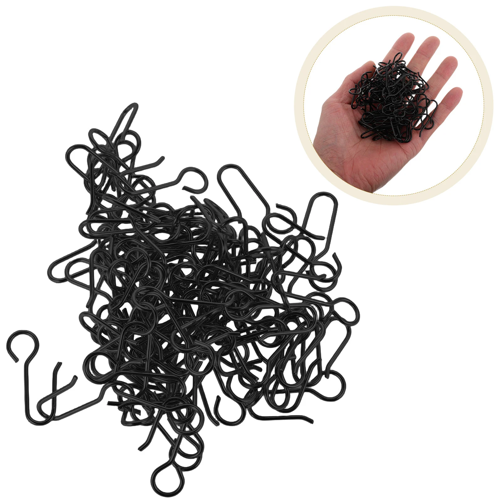 

100 Pcs Heavy Hook up Shower Curtain Hooks Steel Bright Galvanized Ceiling Drape