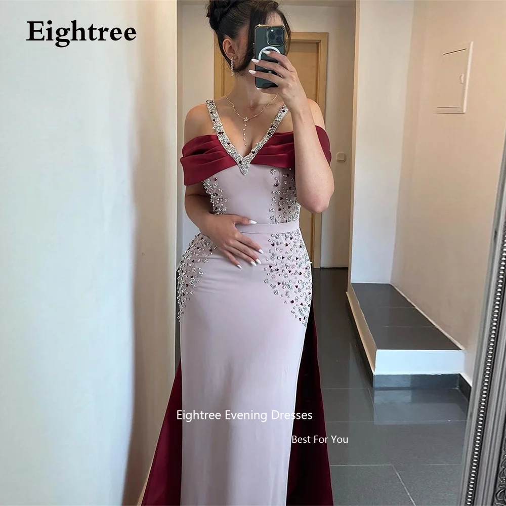 

Eightree Crystal Evening Dresses Mermaid Satin Off The Shoulder Abendkleider Dubai Vestidos De Fiesta Elegantes Para Mujer 2023