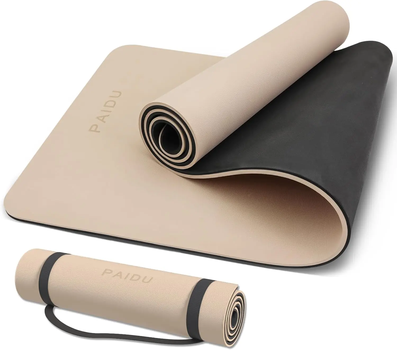 Extra Thick 10mm Non-Slip Yoga Mat with Strap, High Resilience for Workout, Pilates & Floor Exercises