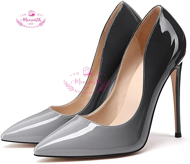 Multicolor Women Pointed Toe Patent Leather Pump Office Lady Slip On Concise Dress Shoes Stiletto high Heel Pumps Sandals Hollow