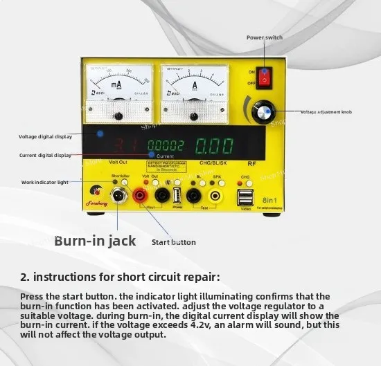 

8 in 1 for Laptop Repair Power Supply Short Circuit High Accuracy Ammeter Detection Backlight Failure Troubleshooting