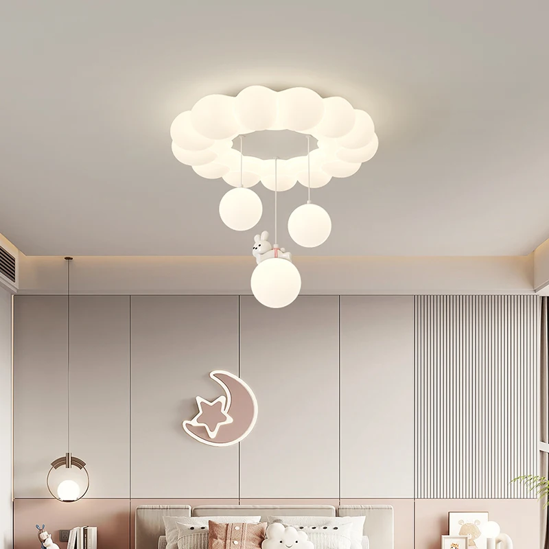 Full Spectrum French Cream Style Bedroom Ceiling Lights Modern Simple Warm Bow Tie Children's Living Room Princess Room Lamp