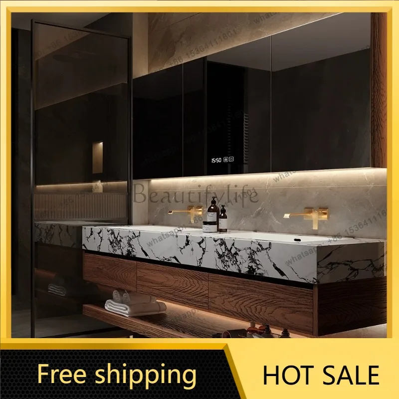 YJ Narrow Storage Bathroom Cabinet Organizer Mirror Shelves Vanity Cupboard Modern Wooden Luxury Archivadores Trendy Furniture