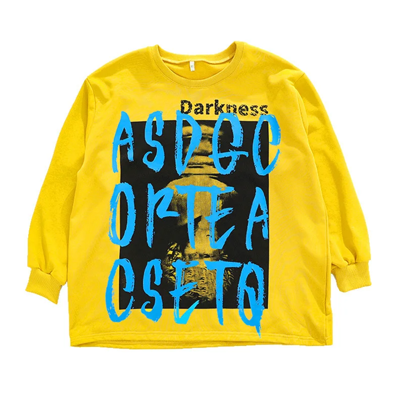Mädchen Hip Hop Kostüm Street Dance Bühnenoutfit für Kinder Jazz Dance Kleidung Streetwear Gelb Tops Blaue Hosen