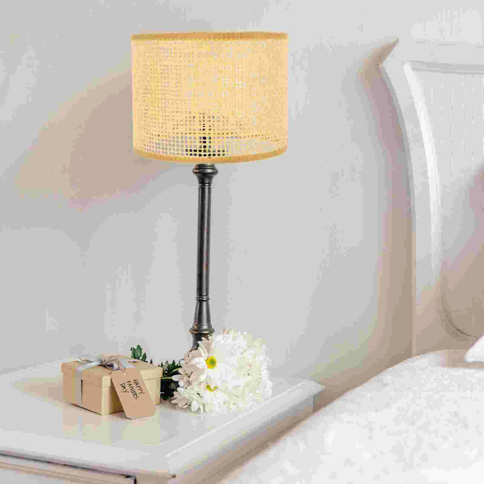 Rattan Lampshade Woven Craft Indoor Decor Light Bulb Wicker Delicate Ornament Accessories Hand