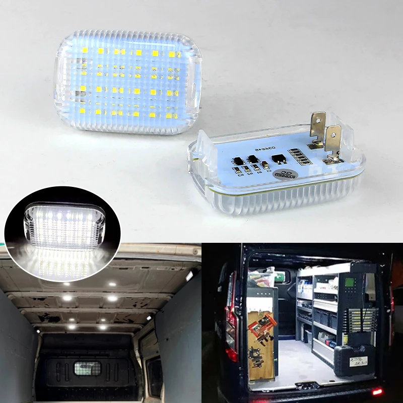 2PCS LED Overhead Car Light Roof Light for Car For Ford Transit 150/250/350/350 HD Van 15-24 Connect 14-23 E-Transit 22-24