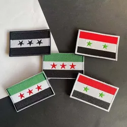 Syrian Emblemen Syrian Flag Fabric Applique Embroidery Hook and Loop Patches,Military Stickers Tactical Badges For Clothing