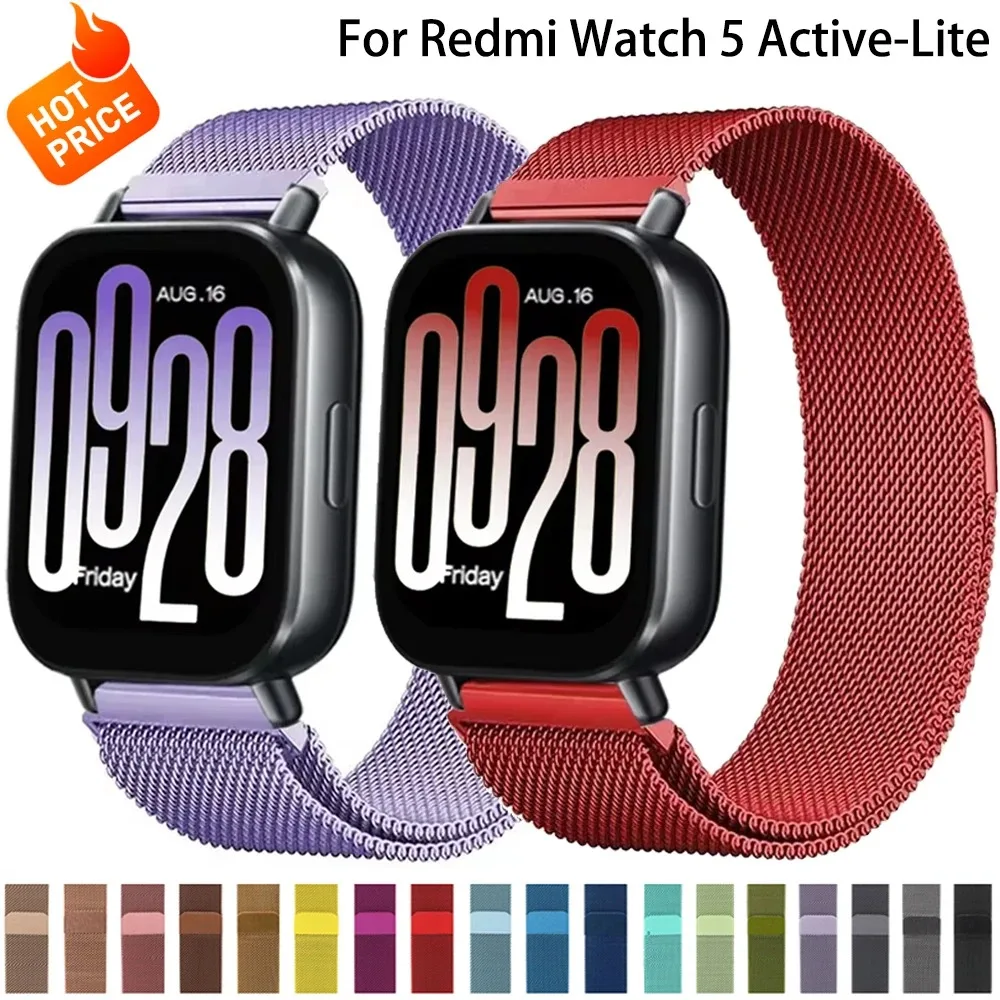 22 mm 20 mm Metall-Milanese-Magnetarmband für Redmi Watch 5 Active, bequemes Armband für Redmi Watch 5 Lite, Zubehör Correa