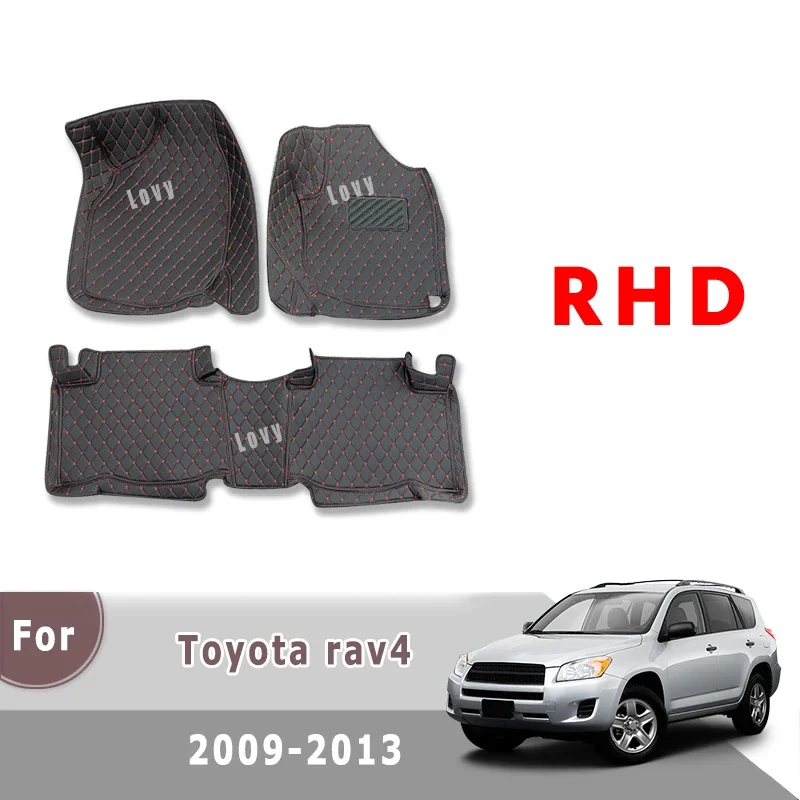 

RHD Carpets Car Floor Mats For Toyota Rav4 Rav 4 2012 2011 2010 2009 Custom Styling Decor Accessory Artificial Leather Protect