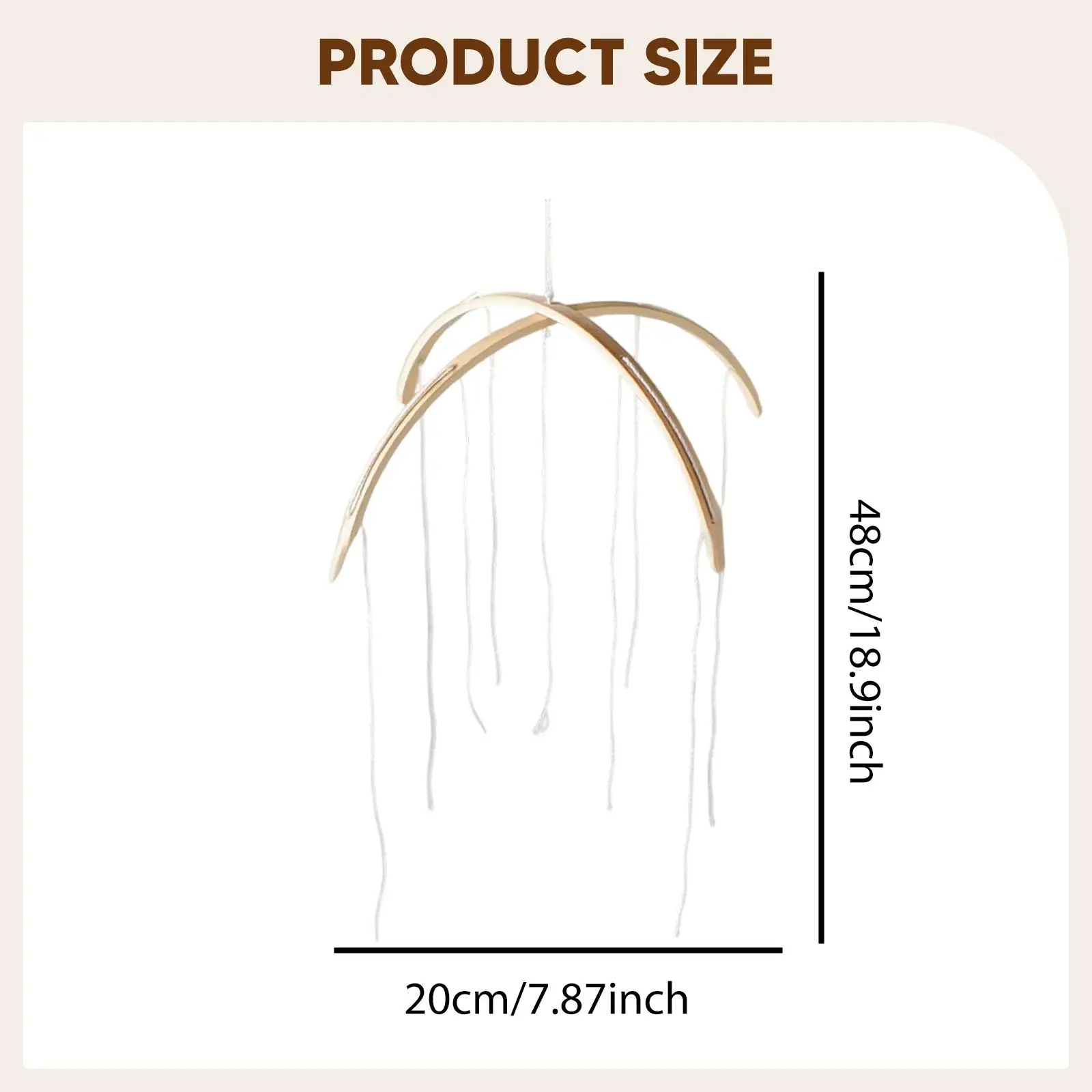 Cadre en bois Mobile pour bébé, décoration de chambre à coucher, ornements de pépinière pour jouets pour nourrissons, décoration DIY, breloques d'infirmière, carillon éolien suspendu en bambou