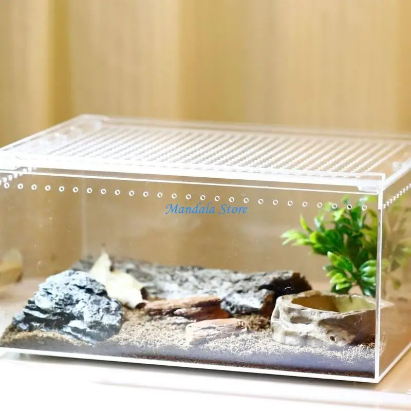 

U2JC Feeding Box Acrylic Cage Clear-Design Cube Container for Spiders