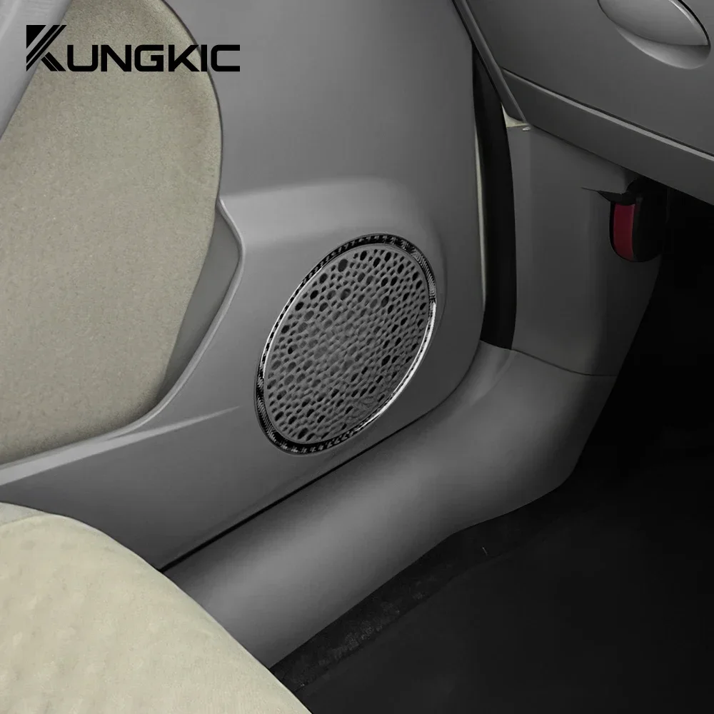 

Door Speaker Ring Trim Real Soft Carbon Fiber Sticker for Fiat Panda 2003 2004 2005 2006 2007 2008 2009 2010 2011 LHD RHD